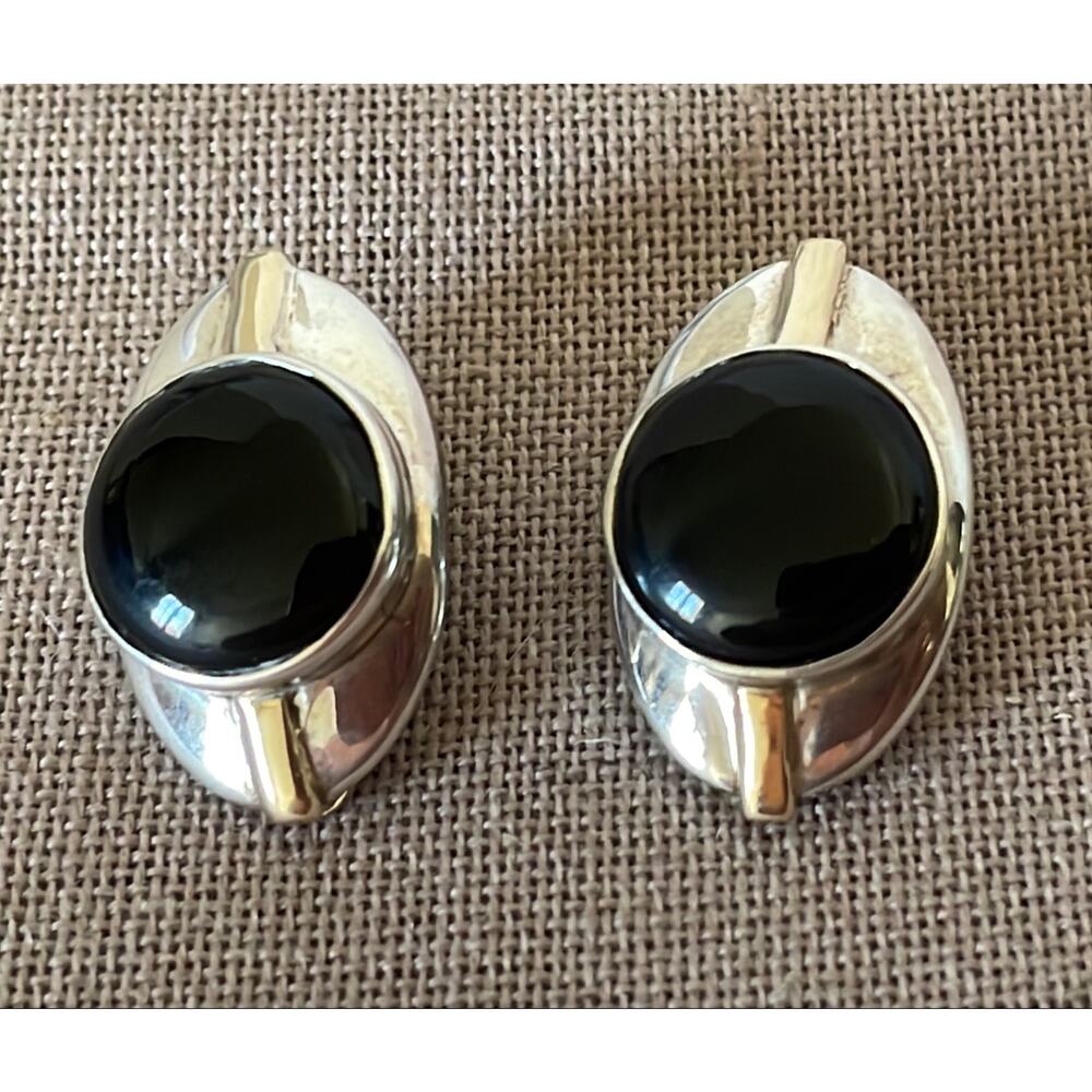 Zina Sterling Clipon Earrings with 14kt gold accents